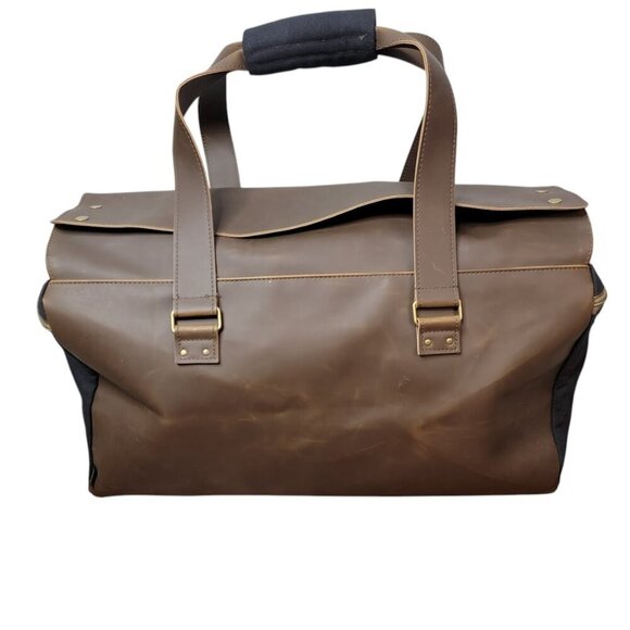 Origaudio Leather-Look Duffel Bag – Weekender/Carry-On with Shoulder Strap | NWT - Picture 4 of 10